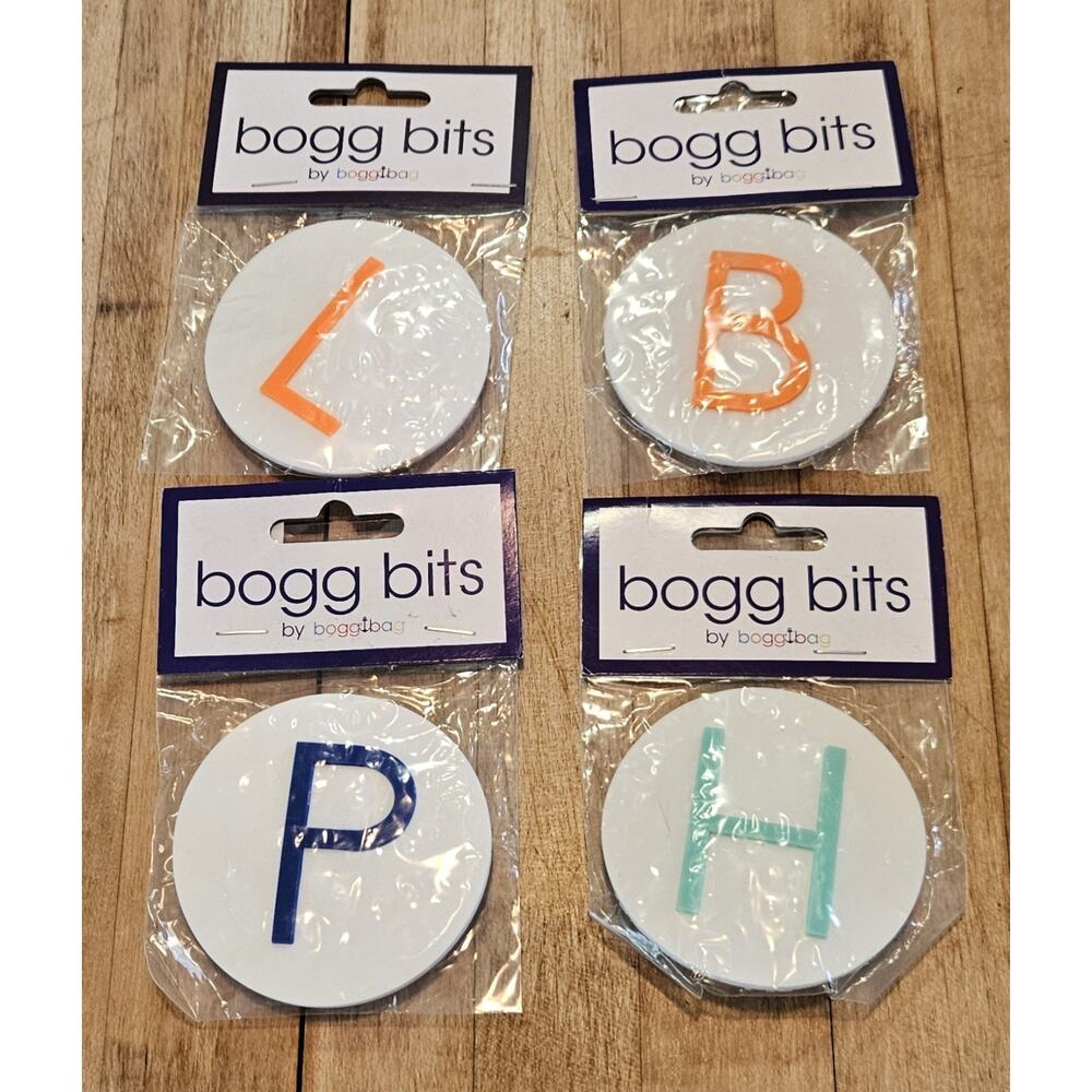 Bogg Bits by Bogg Bag ALPHABET Accessories - Lot of 4 - NEW, L, B, P, H